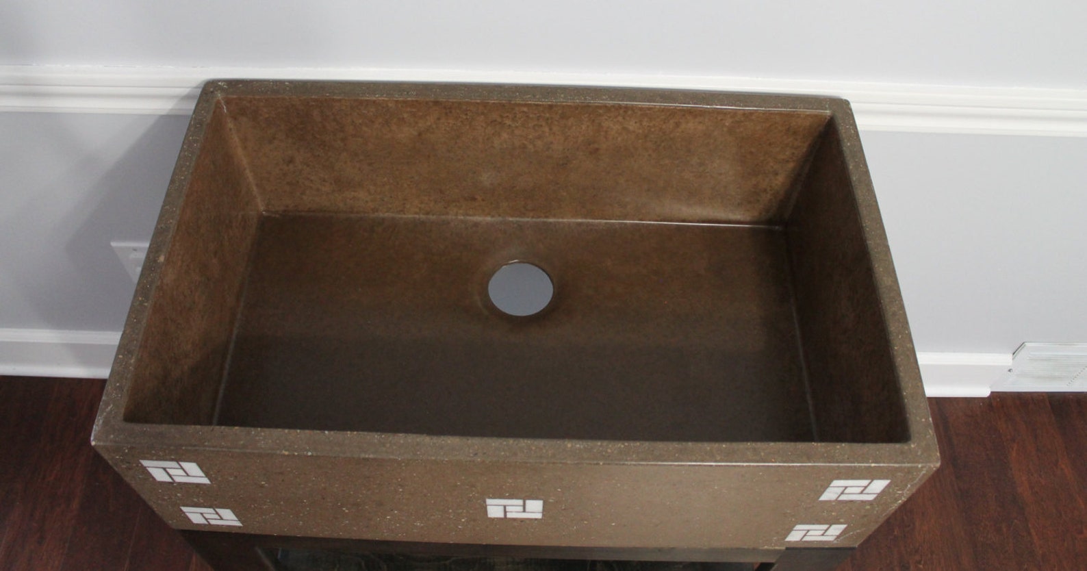 Concrete Farm Sink exposed aggregate custom inlays Etsy