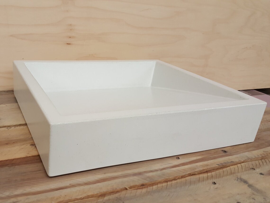 19 White Shallow Vessel Ramp Sink With Slot Drain Etsy