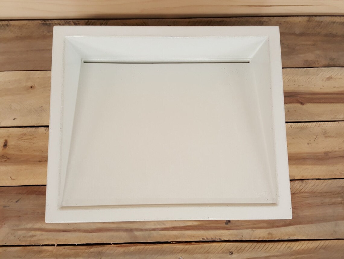 19 White Shallow Vessel Ramp Sink With Slot Drain Etsy