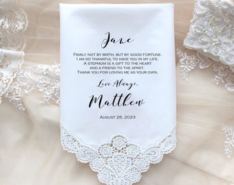 Stepmother wedding gift from the Groom, CUSTOMIZED, Wedding Handkerchief, personalized wedding gift-FPADCHAI[25]