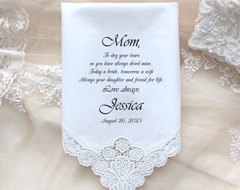 Mother of the Bride handkerchief, PRINTED, to dry your happy tears, Mom Handkerchief, Mother of the Bride Gift,Personalized. LS14FViCAC[15]