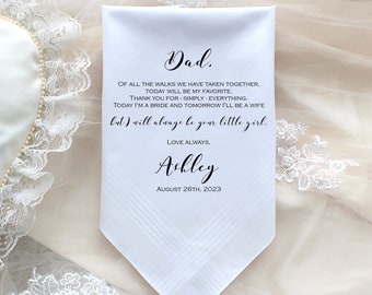 Father of the Bride handkerchief, PRINTED, Wedding favors, Of all the walk we have taken, your LITTLE GIRL,Personalized. MS1FPADCOP[48]