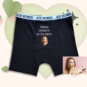 Custom Men's Boxer Briefs With Girlfriend Face Personalized Hug Me