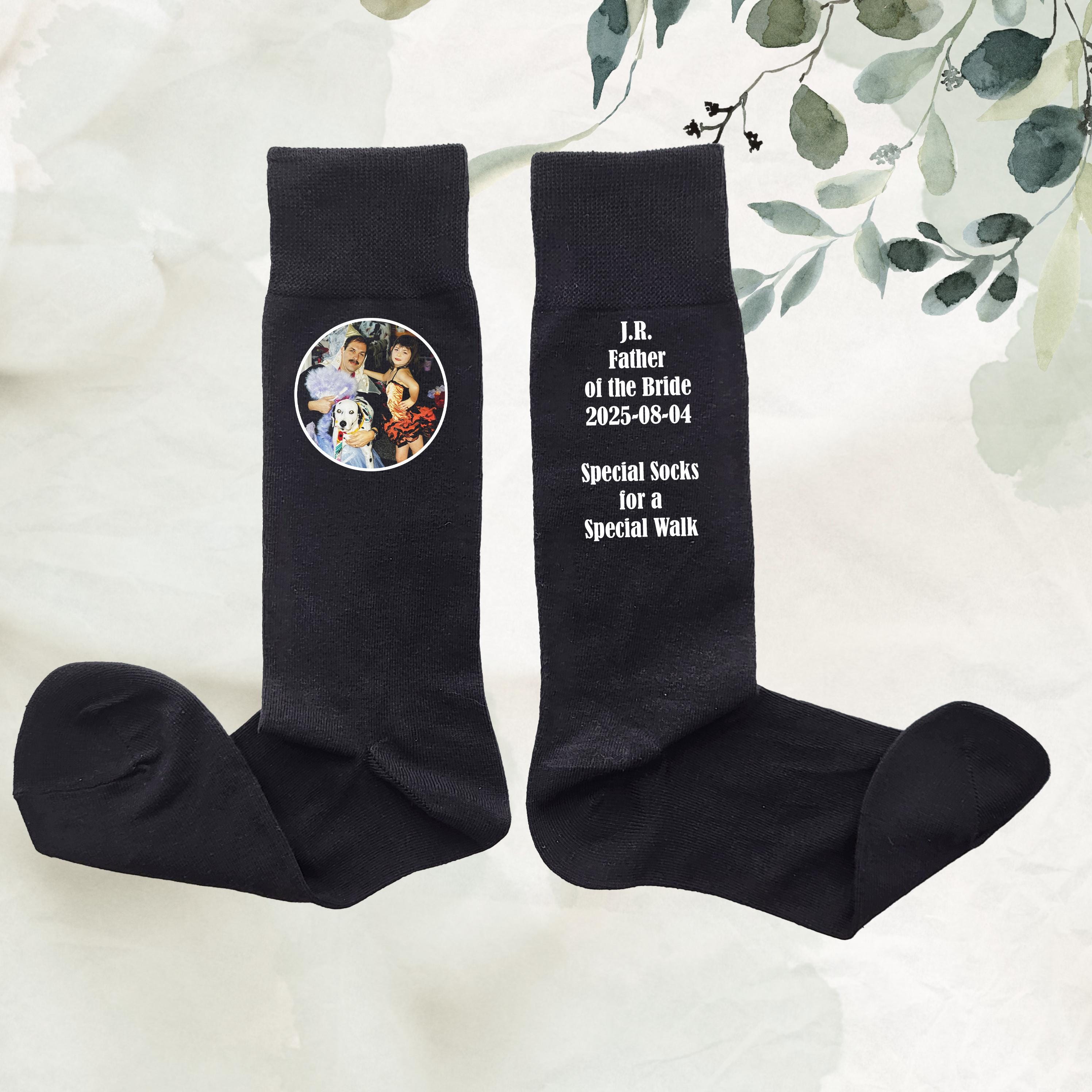 Personalized Father of the Bride Photo Socks, Wedding Gift