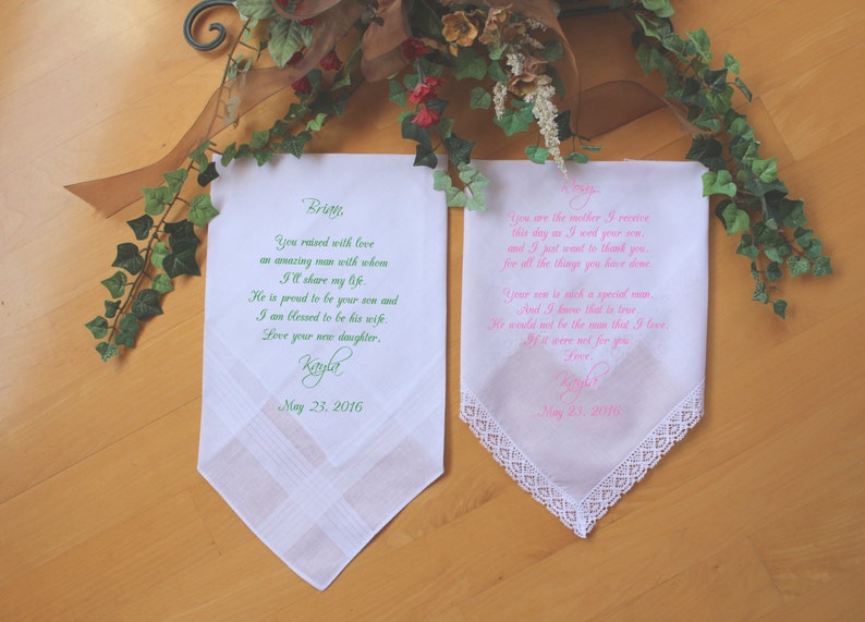 81 Parents of the Groom gift from the Bride PRINTED CUSTOMIZED Wedding Handkerchief-Wedding Gifts-Lace-MS1LS6FCAC Wedding Handkerchief