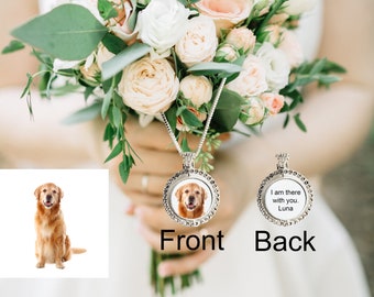 Pet Photo Wedding Bouquet Charm, Custom Bridal Keepsake