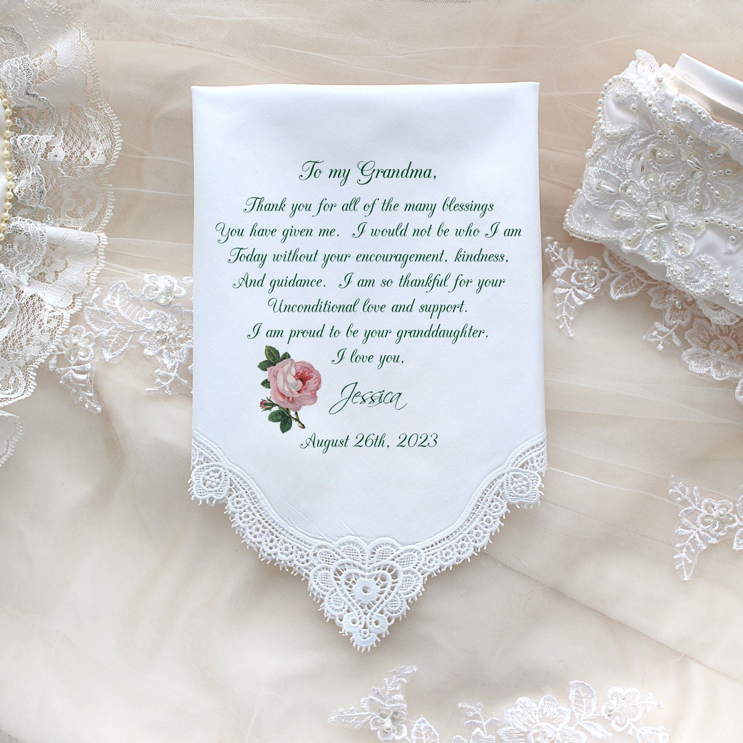 Grandma Handkerchief Gift From the Brideweddingscustomizedwedding