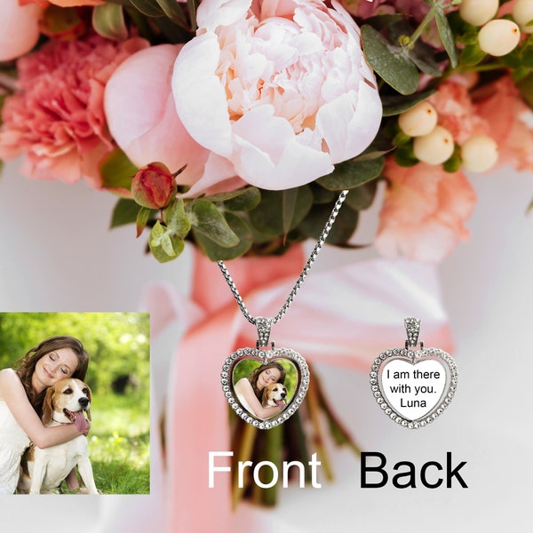 Photo wedding bouquet charms of pet-Custom bridal bouquet charms-Photo wedding bouquet charm-Bridal Charms-Heart shaped memorial Charm