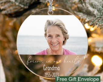 Personalized Memorial Photo Ornament, Remembrance Custom Picture Ornament, Picture Memorial Ornament