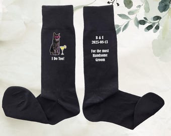 Personalized Photo Groom Socks, Pet Wedding Gift