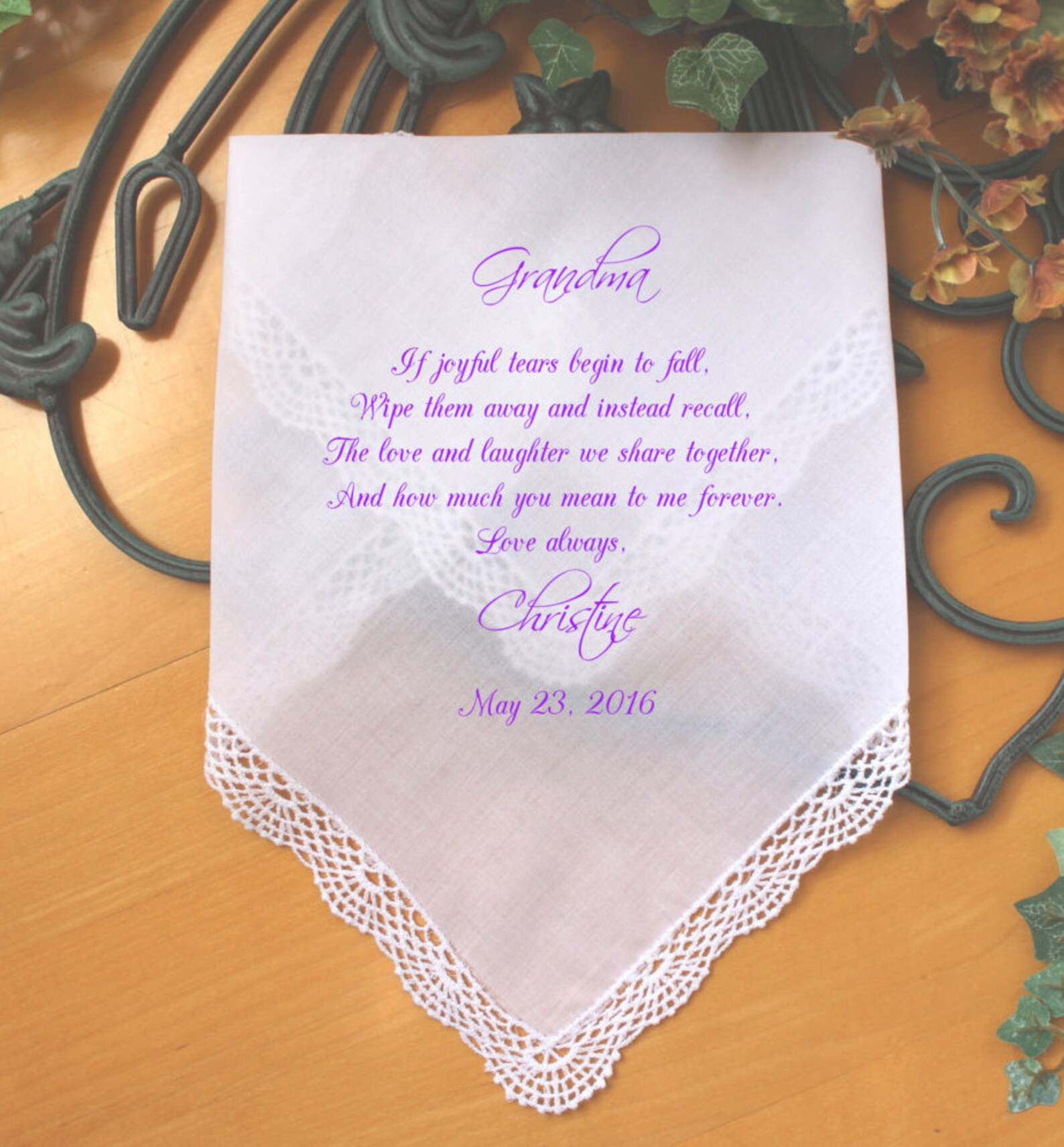 Grandmother Wedding Gift Grandma of the Bride custom PRINTED Etsy