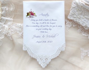Flower Girl Wedding Gift from Bride & Groom, Flower Girl Handkerchief, Flower Girl Gift, Custom Printed, Flower Girl Thank You Gifts