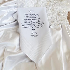 Groom wedding handkerchief from the Bride-Wedding Hankerchief-PRINTED-CUSTOMIZE-Wedding Hankies-Wedding Gift for groom-Bride Gift toCAC[127]