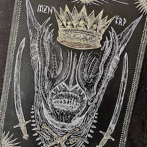 The Crowned Abyss – Original Occult Ink Drawing, A4