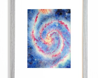 Outer Space Galaxy Watercolor Art Print