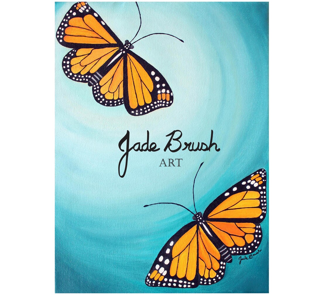 Flying Monarch Butterfly Art Print Butterfly Oil Painting Butterfly