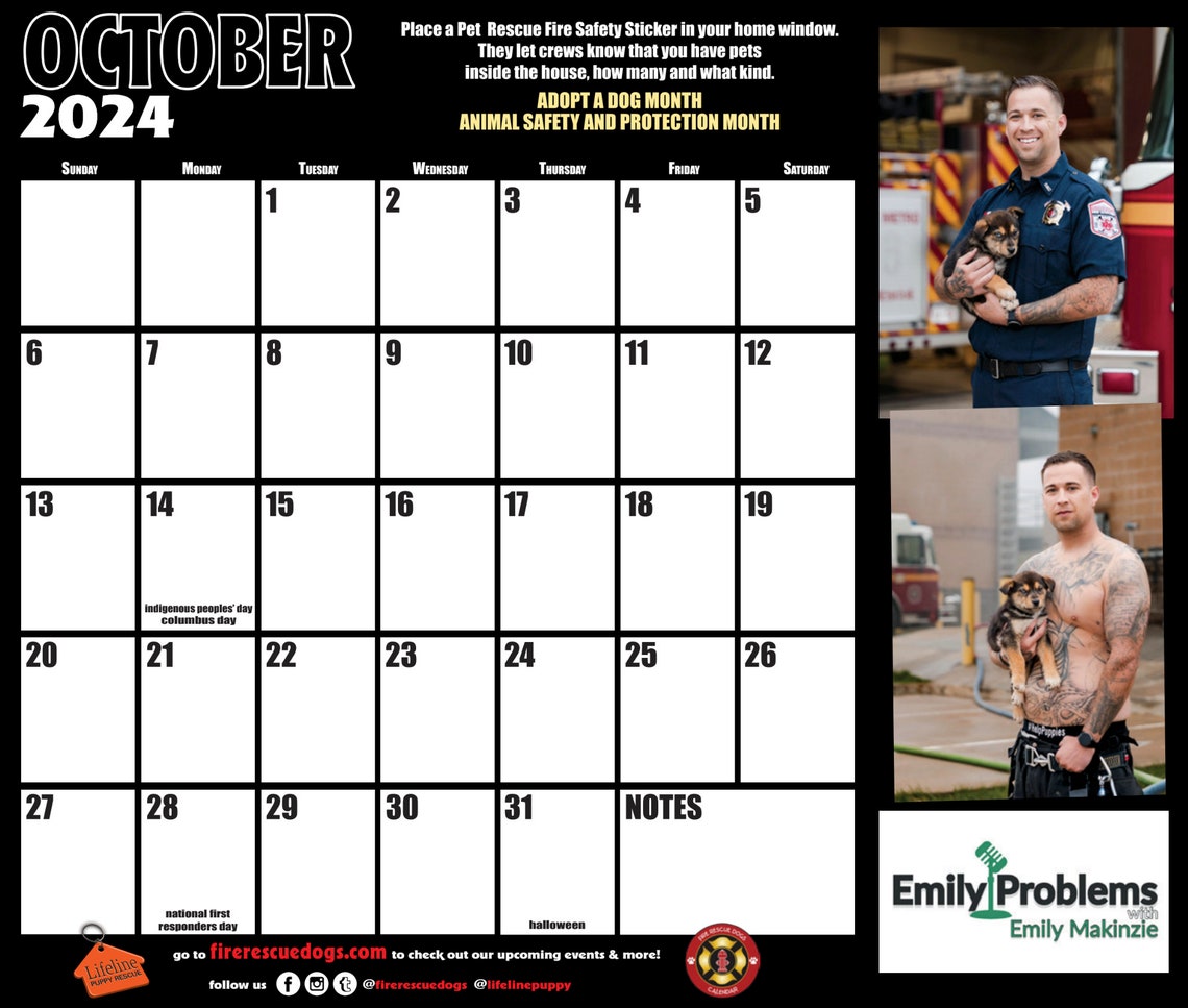 2024 Fire Rescue Dogs Calendar Etsy