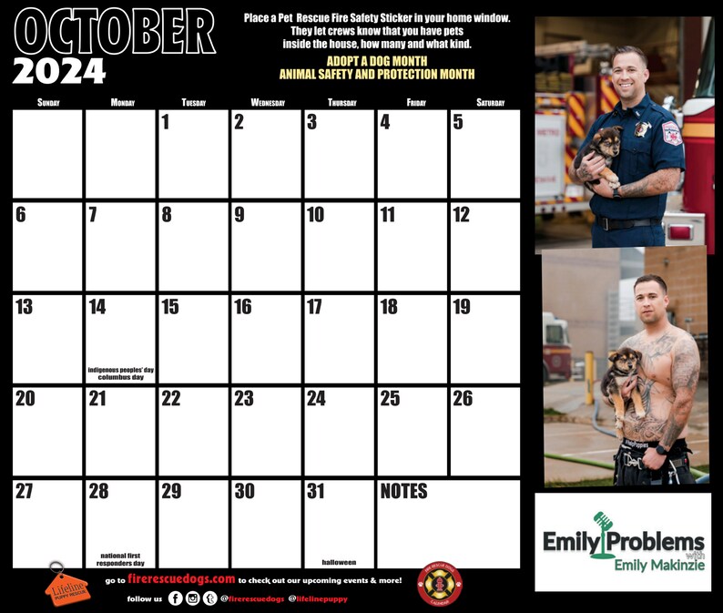 2024 Fire Rescue Dogs Calendar Etsy
