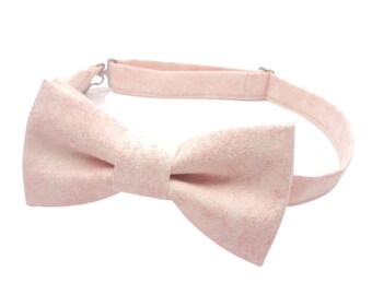 Blush Pink Bow Tie, Men's Pink Bow tie, Blush Bow Ties, Pre-tied Pink Bow tie, Boho Wedding Outfit