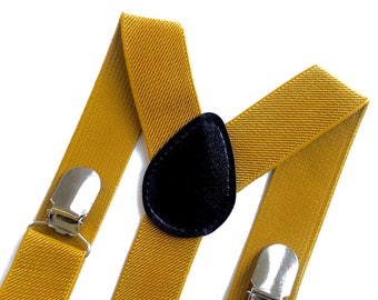 Gold Suspenders, Yellow Suspenders, Mustard Suspenders, Men's Suspenders, Yellow Braces, Toddler Suspenders, Ring Bearer Braces, Cake Smash