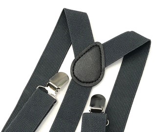 Dark Grey Suspenders, Gray Suspenders, Suspenders Men, Kid's Suspenders, Wedding Suspenders, Elastic Suspenders, Ring Bearer Outfit