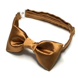 Copper Bow tie Copper Bowtie Copper Satin Bowtie Copper | Etsy