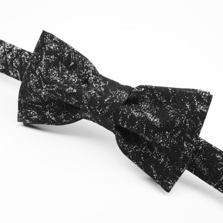 Men's Black Bow Tie Black and Silver Bow Tie Glitter Bow Etsy Canada