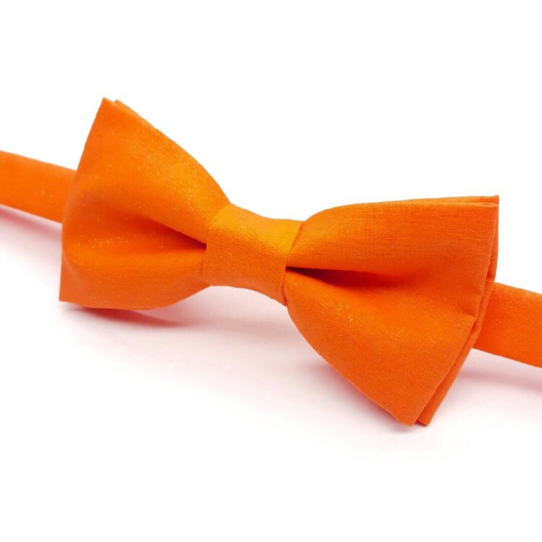 Orange Bow Tie Bright Orange Bowtie Orange Bow Ties Etsy Canada