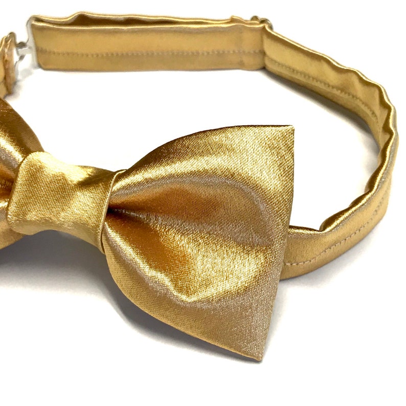 Gold Silk Bow tie Gold Bowtie Gold Christmas Bow tie | Etsy