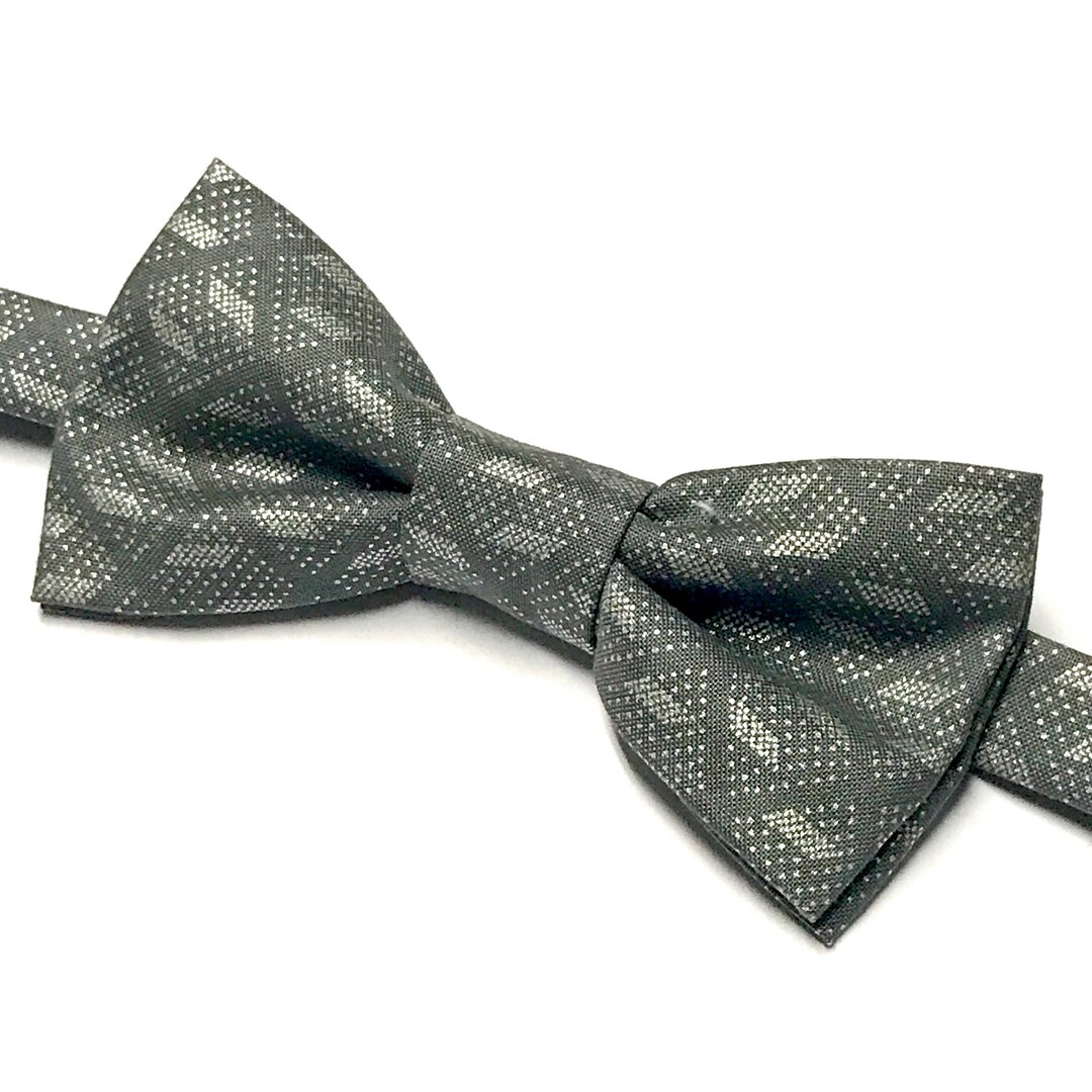 Grey Bow Tie, Gray Bow Ties, Silver Bow Tie, Dark