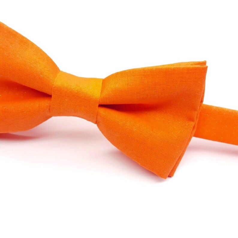 Orange Bow Tie Bright Orange Bowtie Orange Bow Ties Etsy Canada