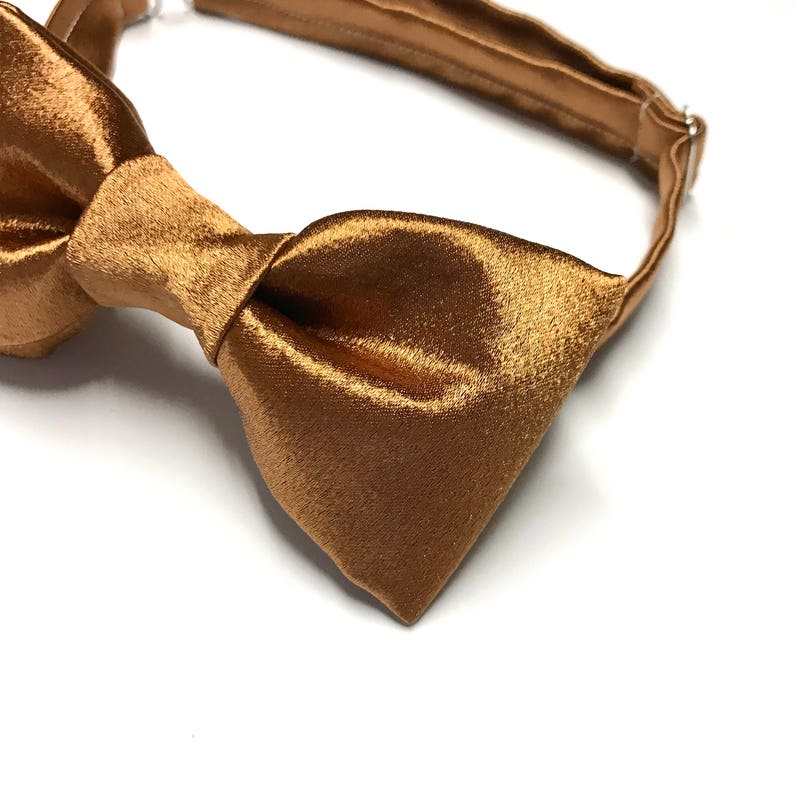 Copper Bow tie Copper Bowtie Copper Satin Bowtie Copper | Etsy