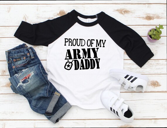 Girls My Daddy is in The Army Personalised Baby T-shirt Tees for Boys