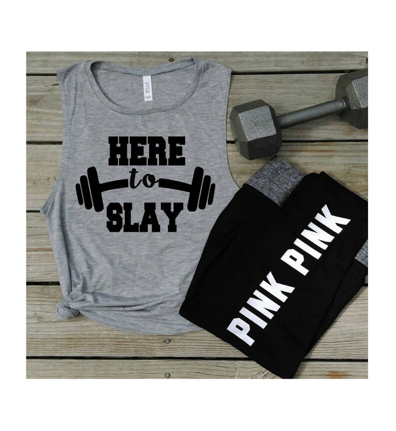 Here To Slay workoutfitnessyogacardio tanks muscle Etsy