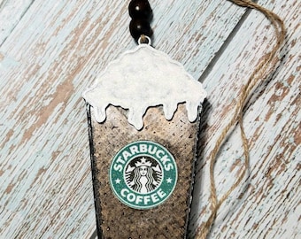 Frappuccino Coffee Car Freshie: Scented Aroma Bead Air Freshener