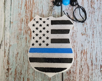 Police Car Freshie: Thin Blue Line Aroma Bead Air Freshener