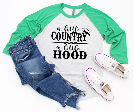 Whiskey Shirts Country Concerts A Little Country A Little Hood Country Music Shirts Country Music Raglans Country Songs
