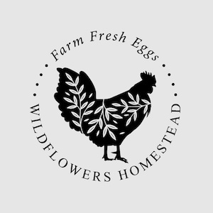 Egg Carton Stamp | Farm Fresh Eggs Stamp | Egg Box Label Stamp | Made in UK | 1.5 inches | Rubber Stamp, Self Inking Stamp | SKU: STB013