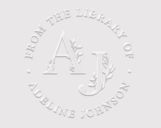 Book Embosser Custom Made With Your Name and Chosen Design From the