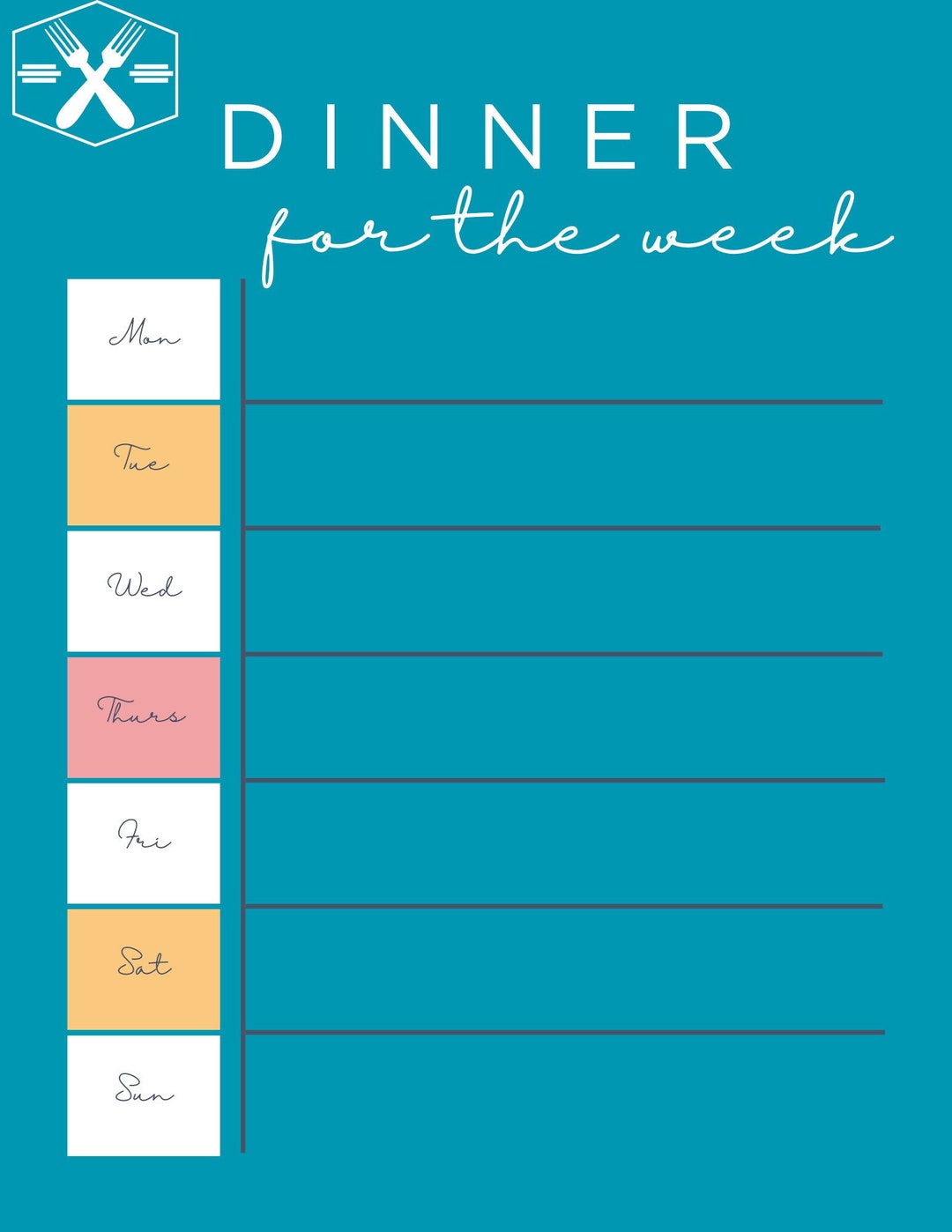 Meal Planning Template Etsy
