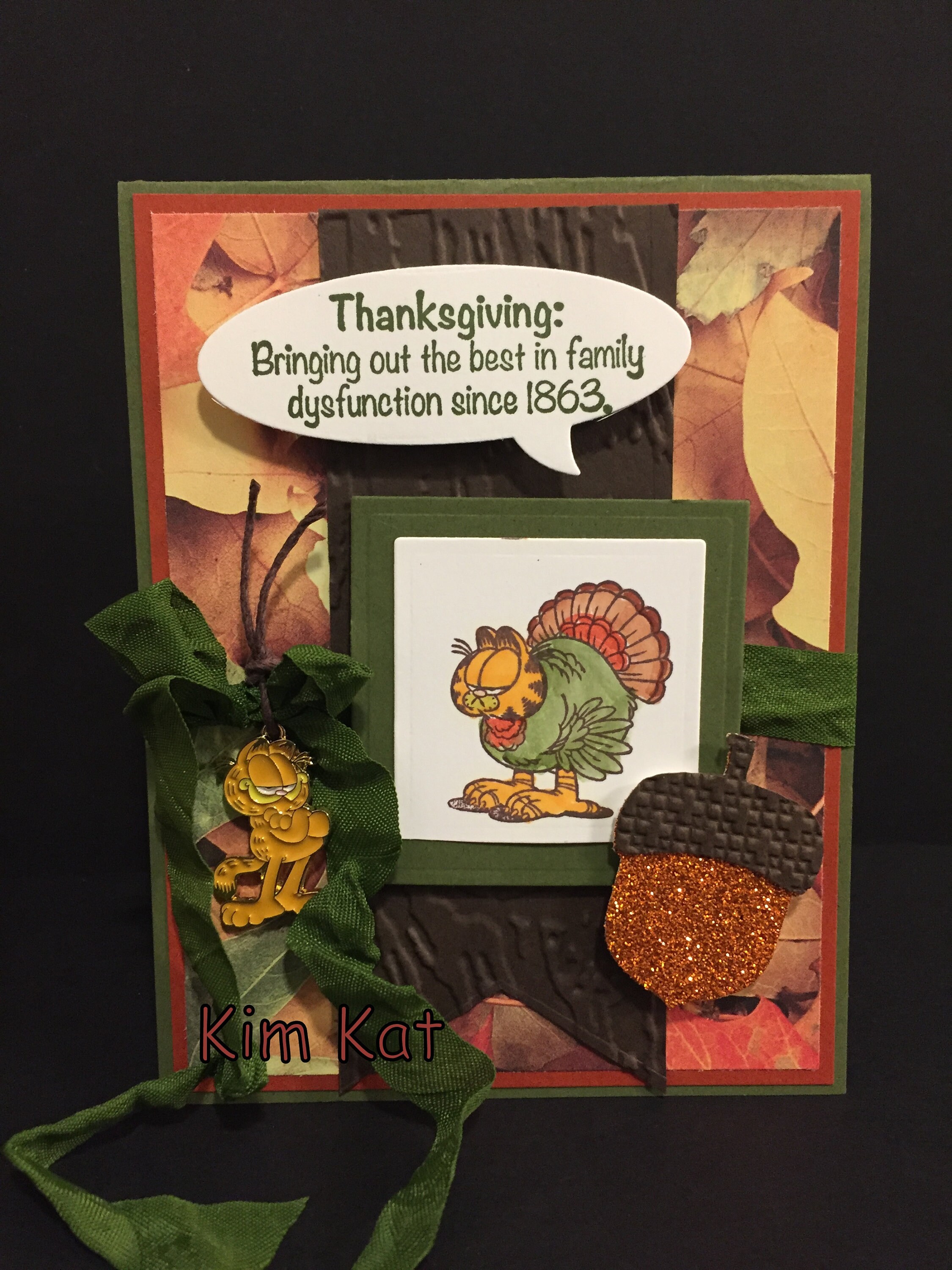 Thanksgiving Garfield Card Pop Up Cat Family Dysfunction 3D Etsy