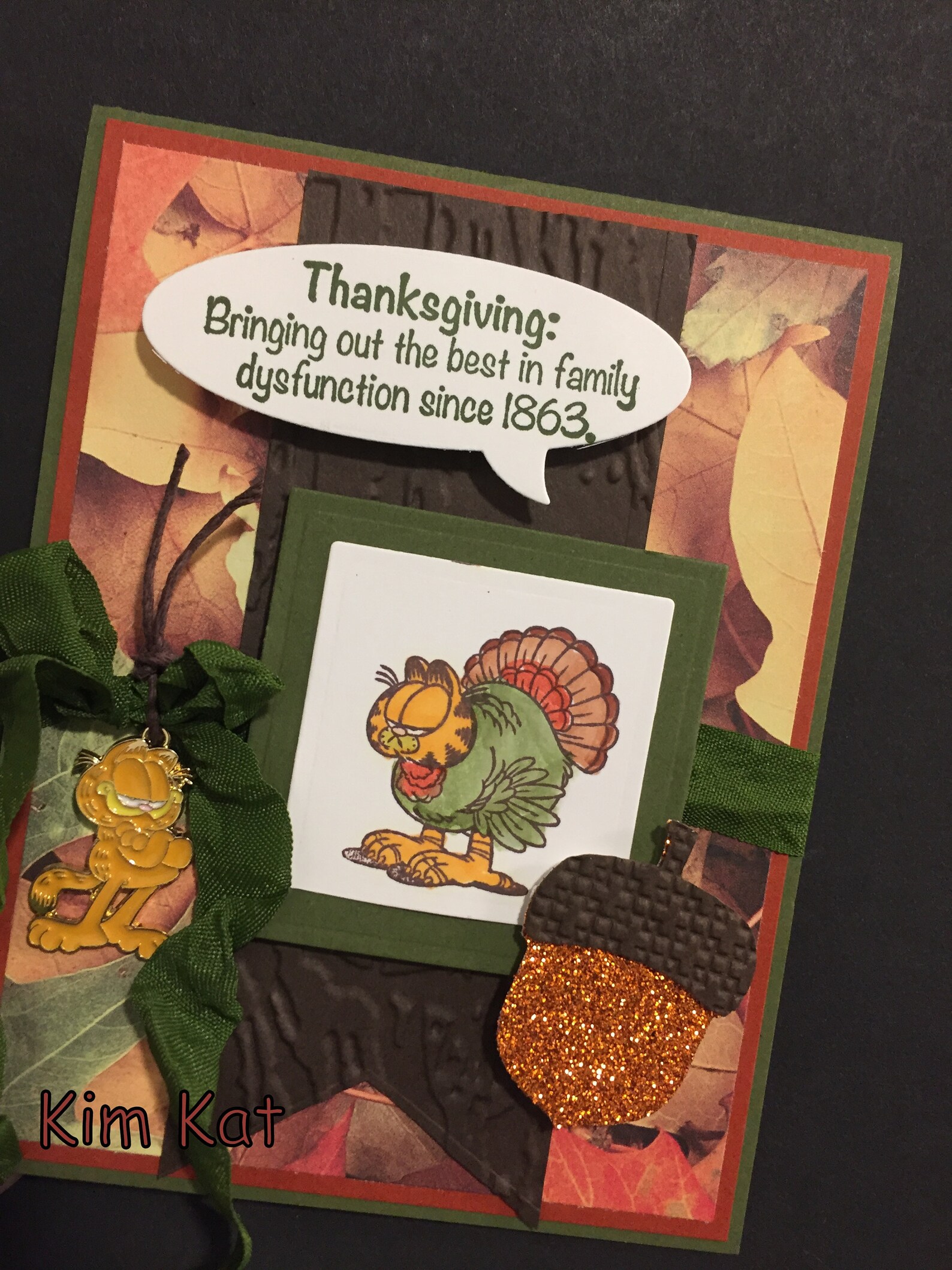 Thanksgiving Garfield Card Pop Up Cat Family Dysfunction 3D Etsy
