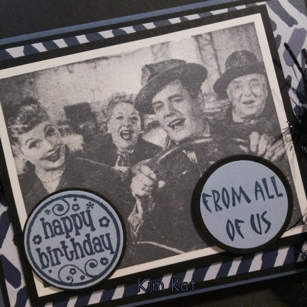 Lucille Ball Card Pop Up Birthday Desi Arnaz Love Lucy Ethel Fred 3D Funny Mixed Media Art Handmade