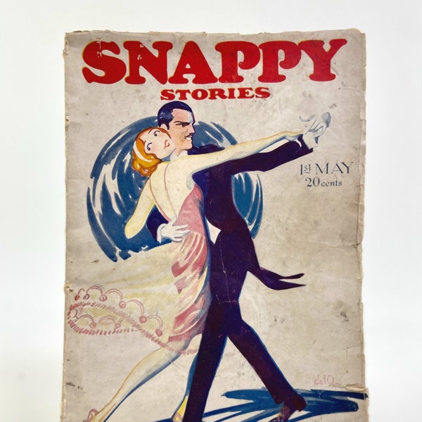 Snappy Stories 1926 Romance Pulp Fiction Magazine, numéro du 5 mai 1926, magazine des années 1920, pochette art déco