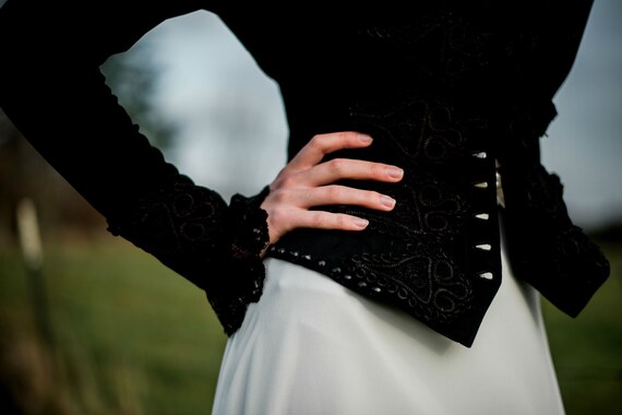 Antique Victorian Black Shirt Jacket / Bodice with