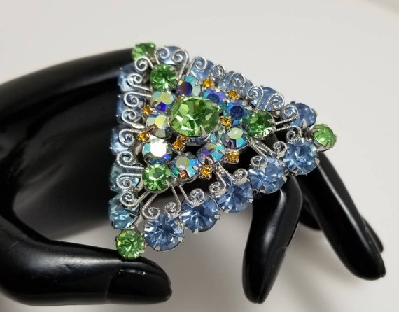 Triangle Shaped Rhinestone Brooch