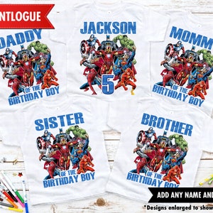 Avengers Birthday Shirt, Superhero Shirt, Superhero Birthday Shirt, Birthday Superhero, Matching Family T-Shirt, Superhero Family Shirt