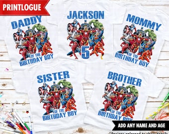 Avengers Birthday Shirt, Superhero Shirt, Superhero Birthday Shirt, Birthday Superhero, Matching Family T-Shirt, Superhero Family Shirt