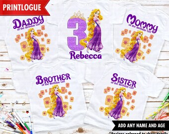 Tangled Birthday Shirt, Rapunzel Family Shirt, Princess Rapunzel Family Birthday shirt, Rapunzel Birthday Shirt, Tangled Birthday Girl