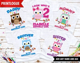 Owl Birthday Shirt, Owl Birthday Party Shirt, Birthday Owl, Matching Family T-Shirt, Owl's Family T-shirts, Owl Shirt,Look whos,1st Birthday